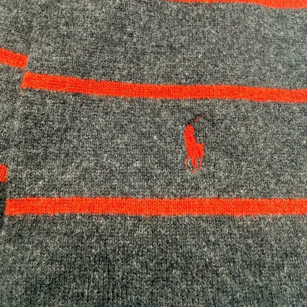 Polo Ralph Lauren Lambswool Striped Scarf - Gray/Red